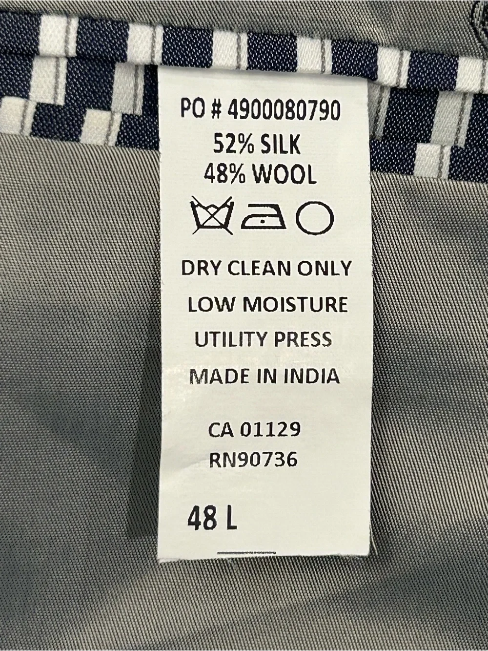 Austin Reed Silk Wool Classic Blue Brown Gray Earthy Glen Plaid Men's Blazer 48L
